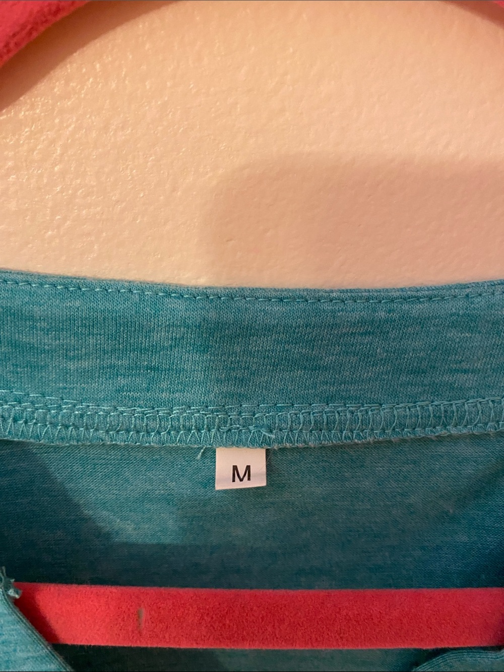 Turquoise Button Henley Size Medium - Picture 2 of 5